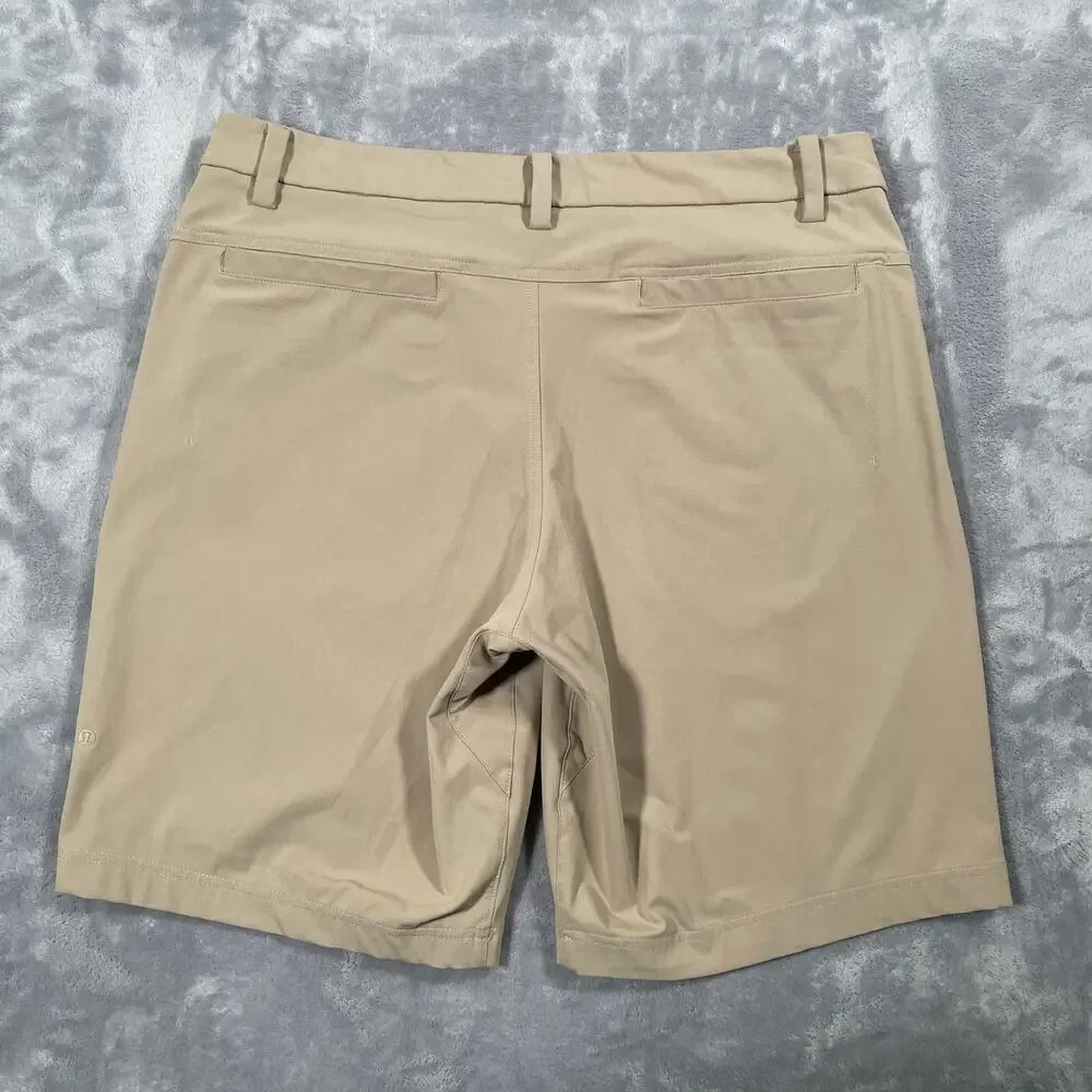 Lululemon Shorts Mens 38 Tan Chino Stretch Casual Basic Everyday Commuter - Picture 2 of 12